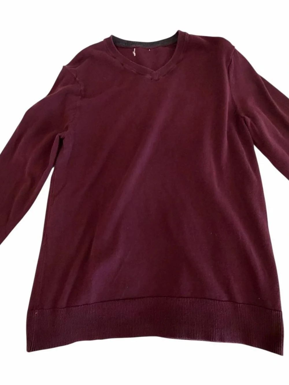 Old Navy Men’s Burgundy V-Neck 100% Cotton Sweater Small